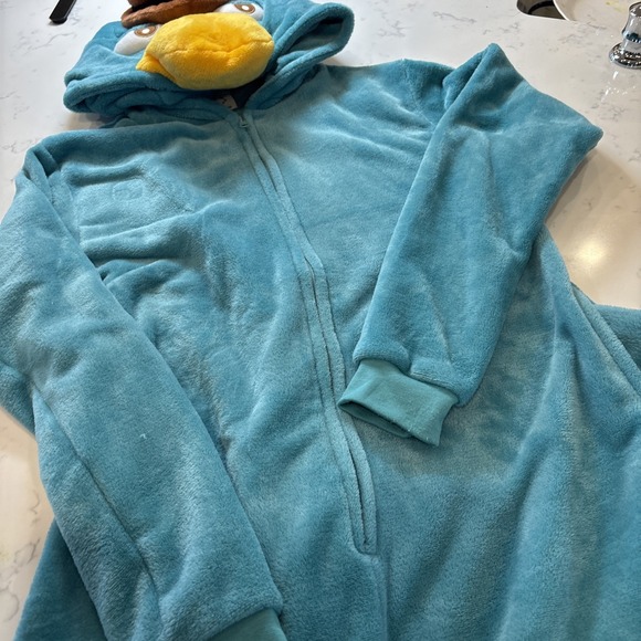 Perry the Platypus Bodysuit Costume Brushed Fleece Halloween Cosplay Adult SZ SM - Picture 3 of 12